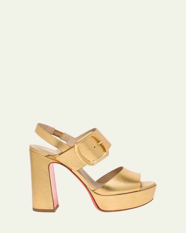 Bruxel Metallic Buckle Platform Sandals